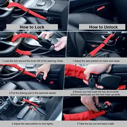 Antirrobo universal para volante coche y cinturón con cable acero