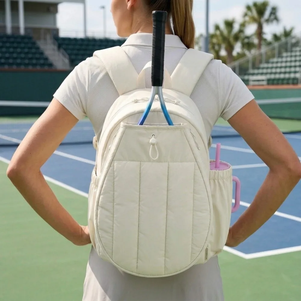 Mochila tenis impermeable gran capacidad con funda ajustable - imagen 4