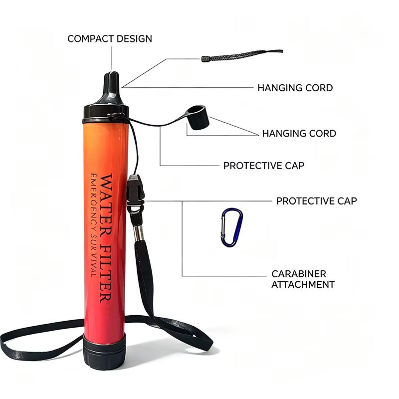 Filtro de agua portátil de emergencia para camping y senderismo