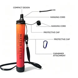 Filtro de agua portátil de emergencia para camping y senderismo