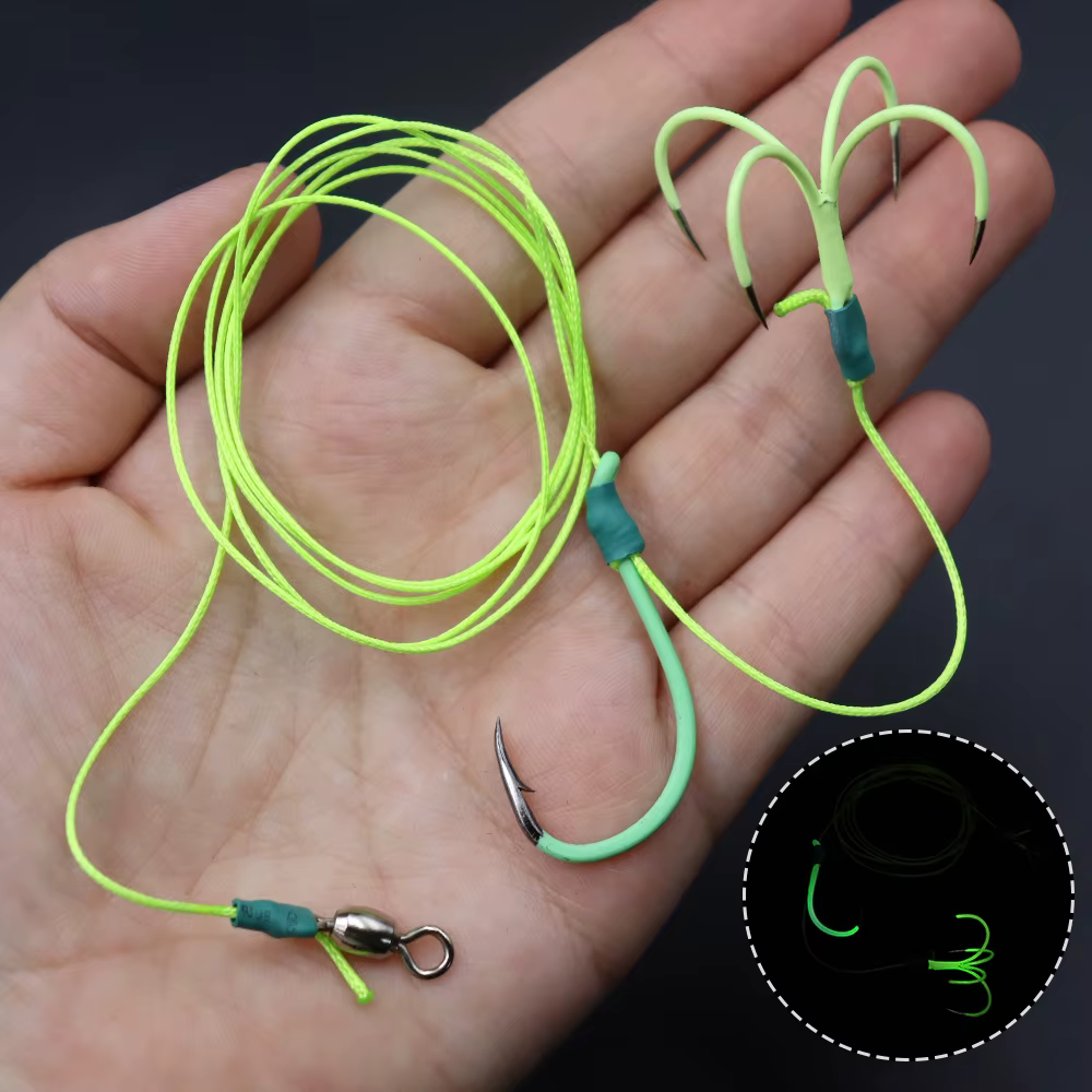 ZYZHE Stinger Rigs anzuelo tipo J cuádruple cebo vivo bagre pargo - imagen 5