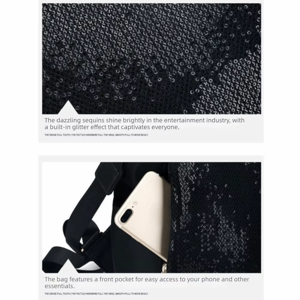 Mochila Antirrobo para Mujer con Lentejuelas – Bolso de Viaje Versátil - imagen 3