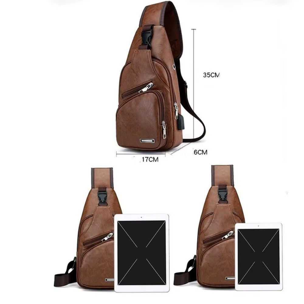 Bolso Bandolera con Puerto USB para Hombre – Viajes y Aire Libre - imagen 4