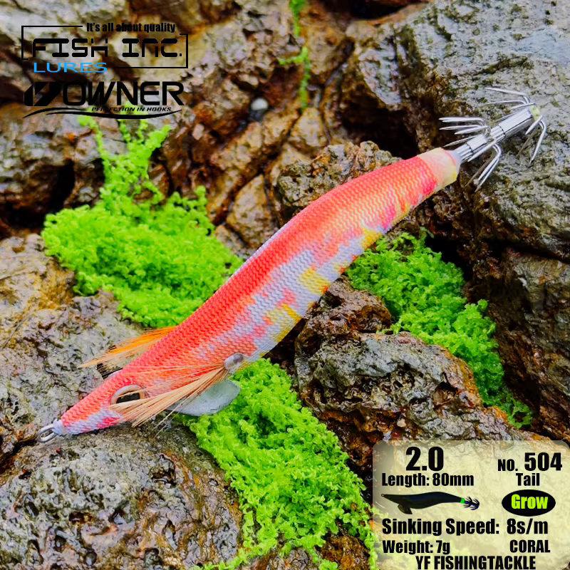Fish Inc 2.0 Jig Calamar Madera Cola Luminosa