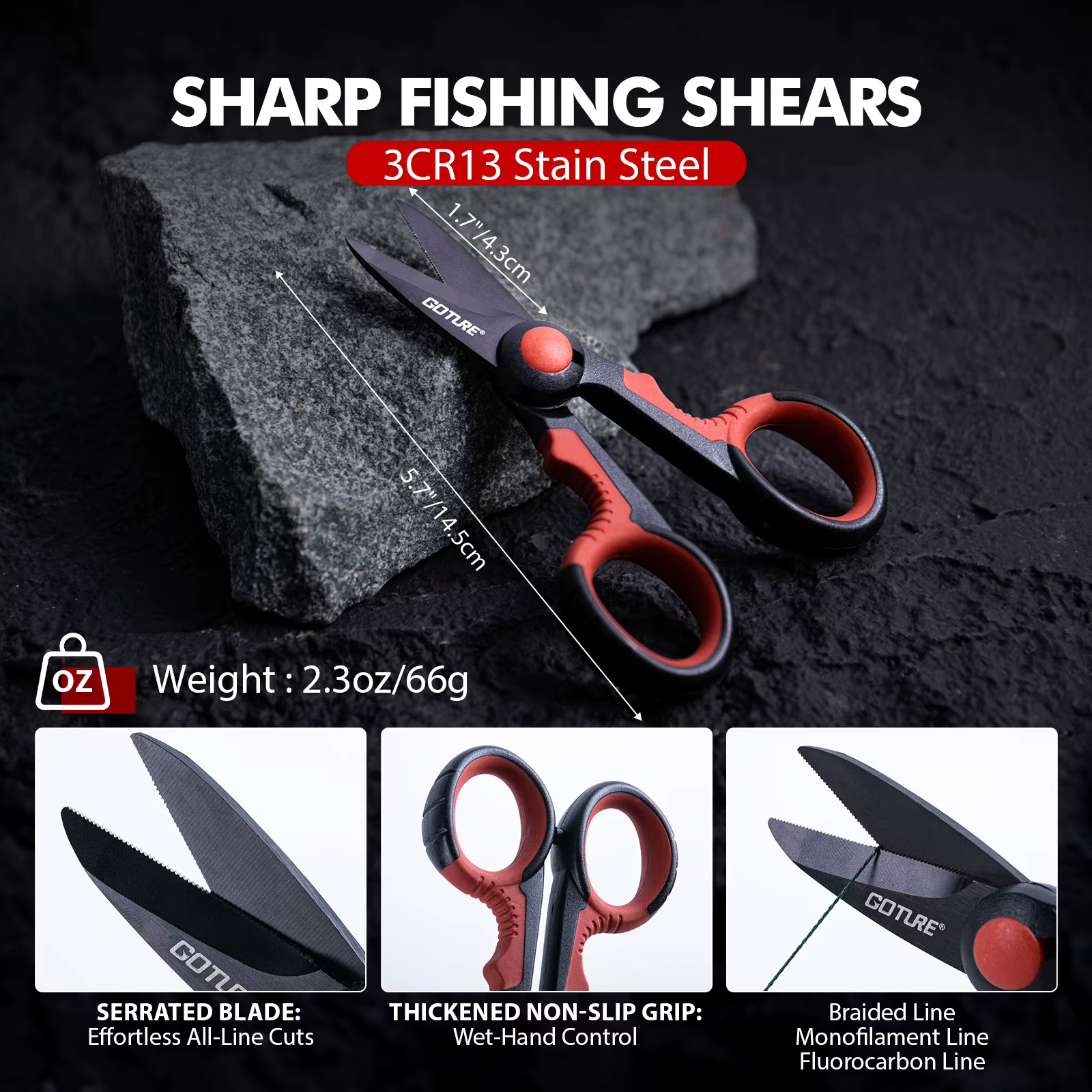 Goture Set Herramientas Pesca Alicates Tijeras Afilador – Regalo - imagen 4