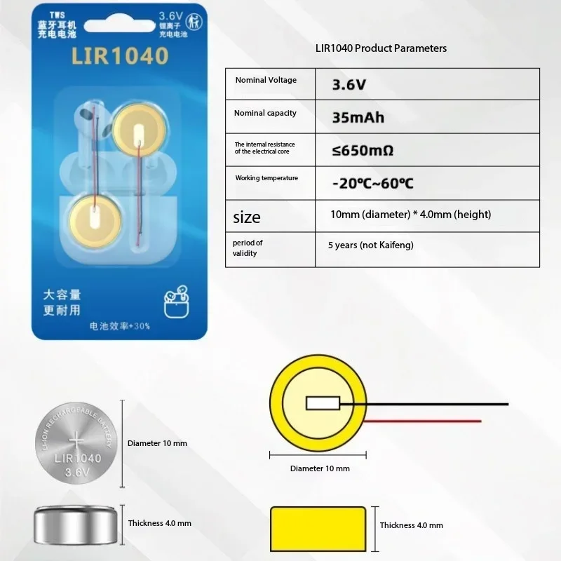 Batería auriculares Bluetooth botón carcasa de acero - imagen 4