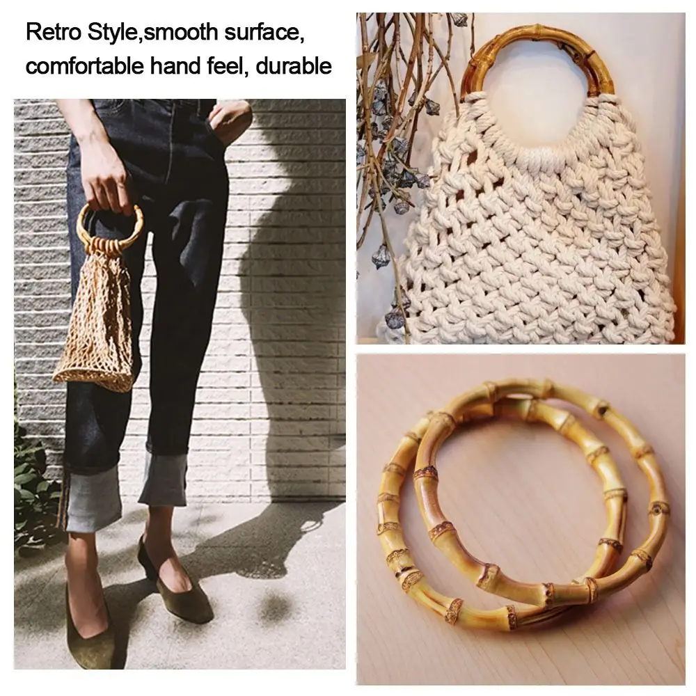 Asas de bambú para bolsos hechos a mano con correa desmontable - imagen 3