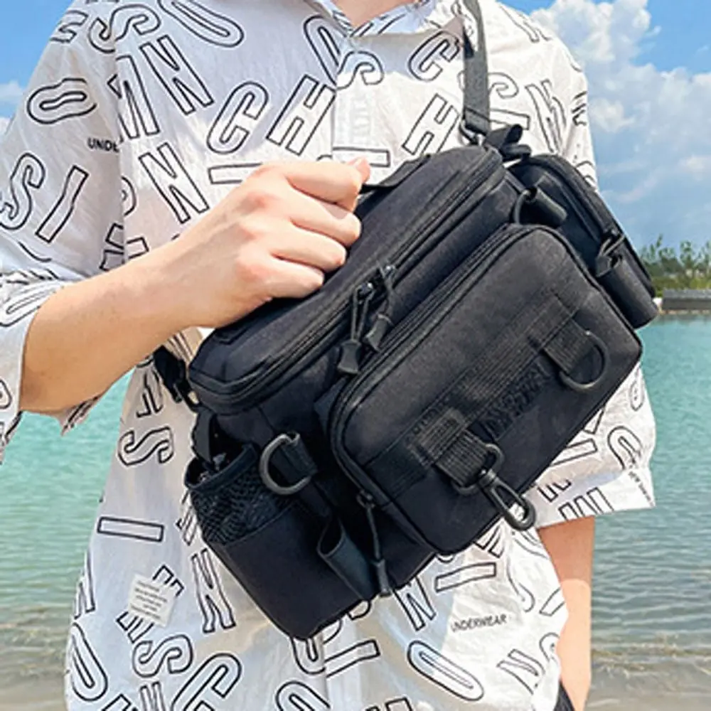 Bolsa de pesca impermeable riñonera con soporte caña y bandolera