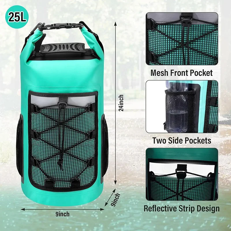 Bolsillo frontal con cremallera impermeable y pantalla táctil