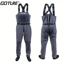 Goture vadeadores de pesca impermeables con forro polar y calentadores