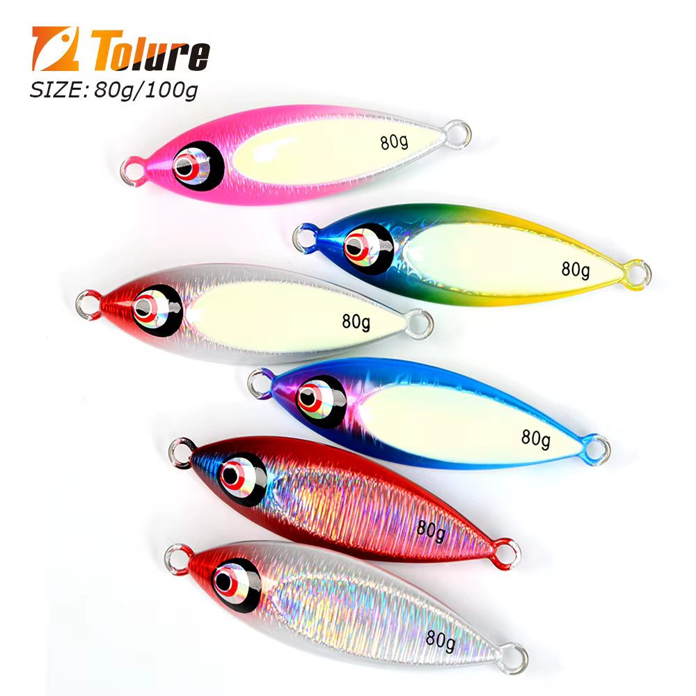 TOLU Señuelo Jigging - cebo duro de hundimiento lento 80-100 g brillo