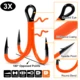 Anzuelo triple Spinpoler Antler 3X pesado UV naranja para swimbait - imagen 3