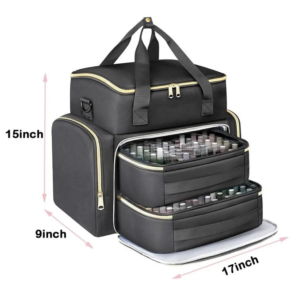 Bolsa organizadora de esmalte con correa hombro y compartimentos - imagen 2