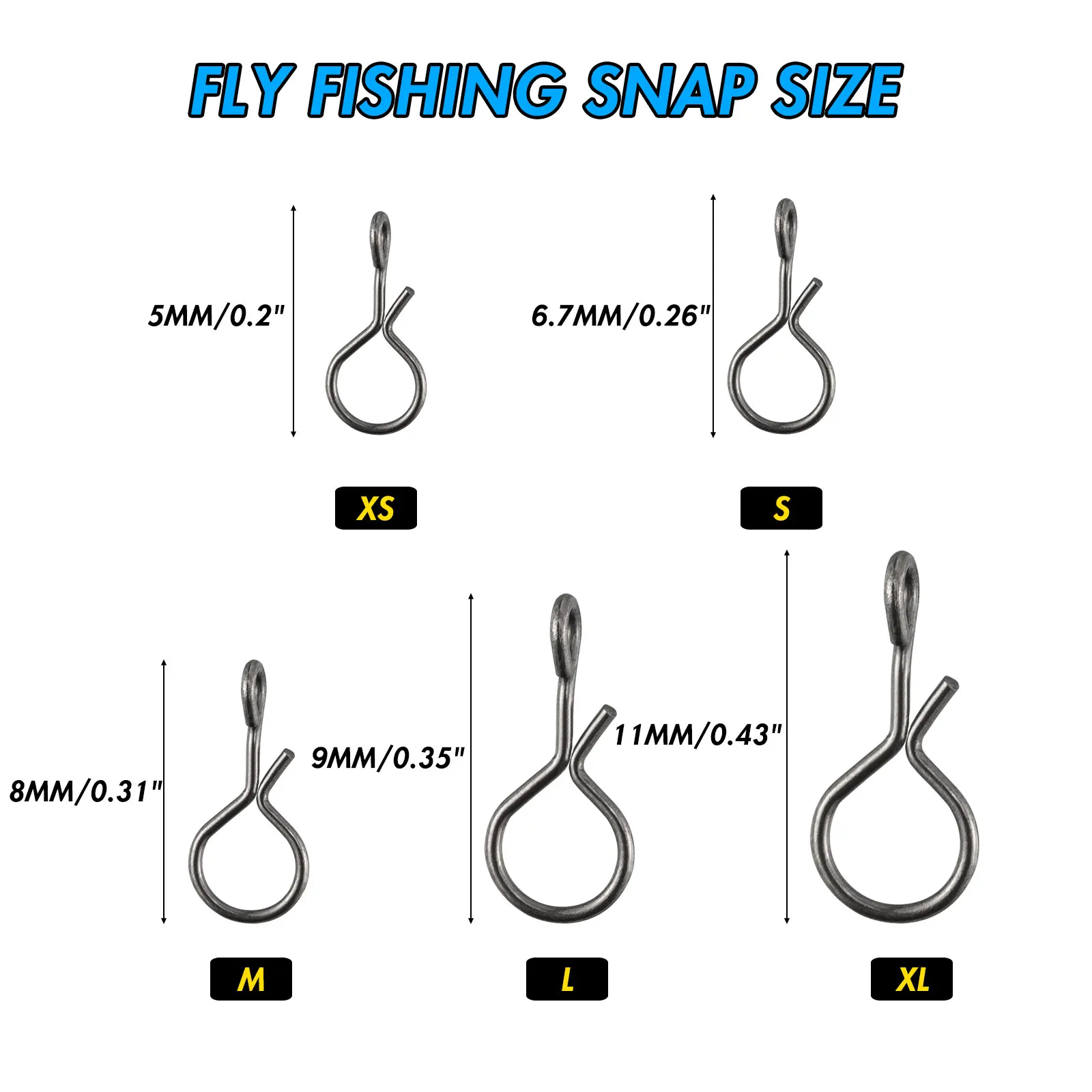 Clips de cambio rápido para pesca con mosca de acero alto carbono - imagen 3