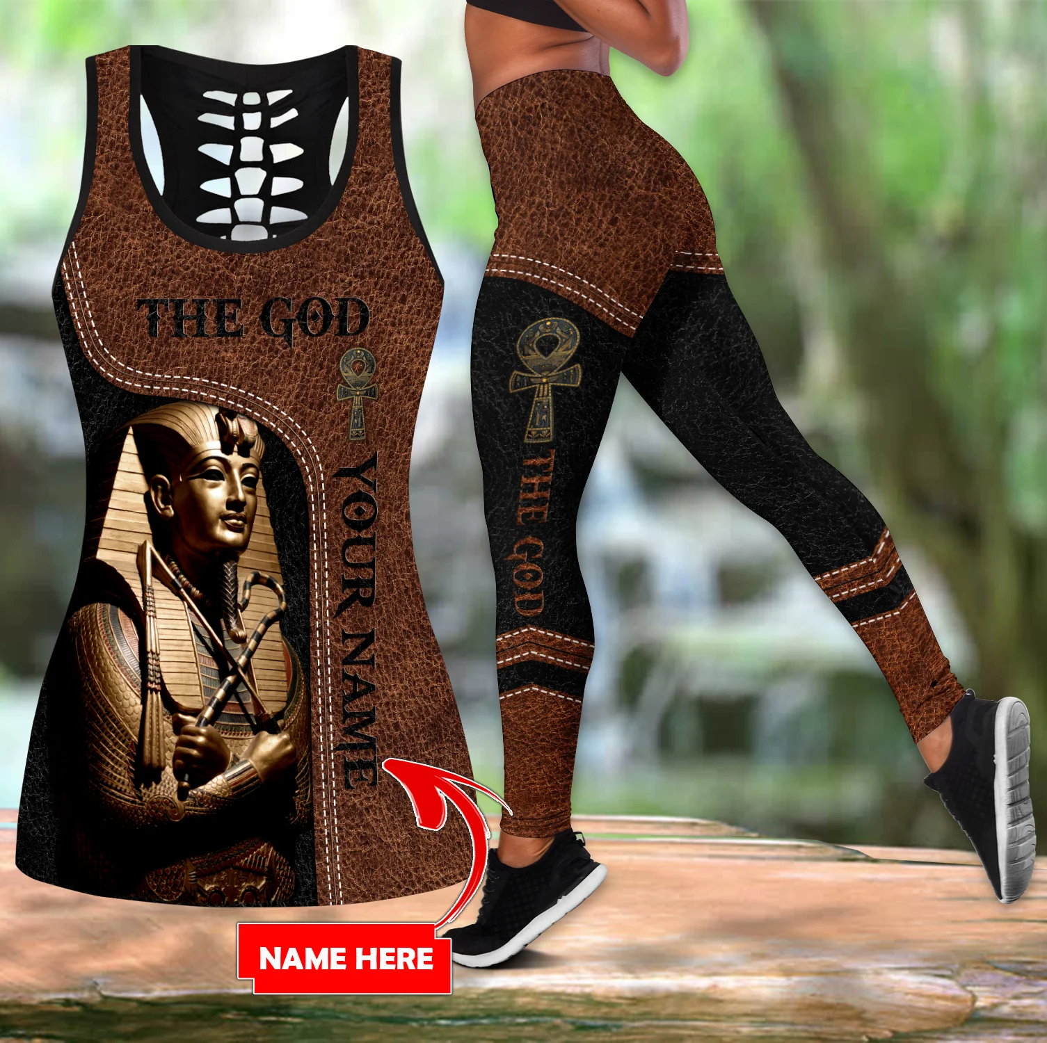 Conjunto de Pesca Mujer Estampado Faraón – Camiseta y Mallas - imagen 3