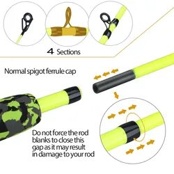 Caña de spinning ultraligera portátil con mango de EVA