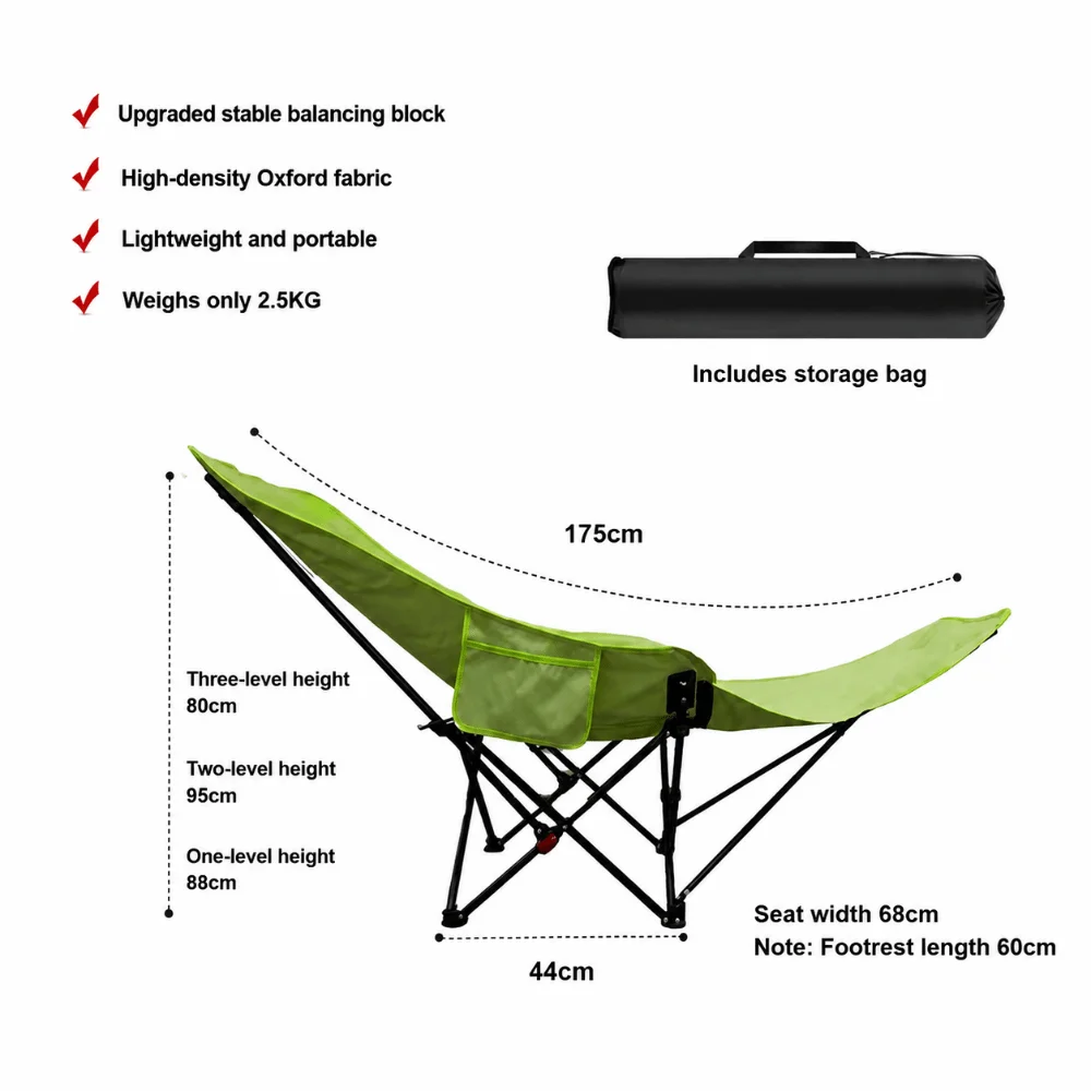 Silla plegable ligera de camping tipo luna para pesca y picnic - imagen 3