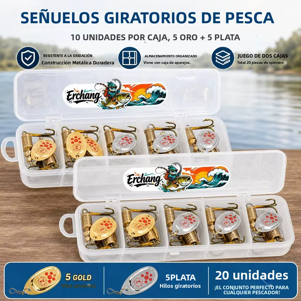 Erchang Cucharillas Metálicas para Pesca de Lubina y Trucha - imagen 2