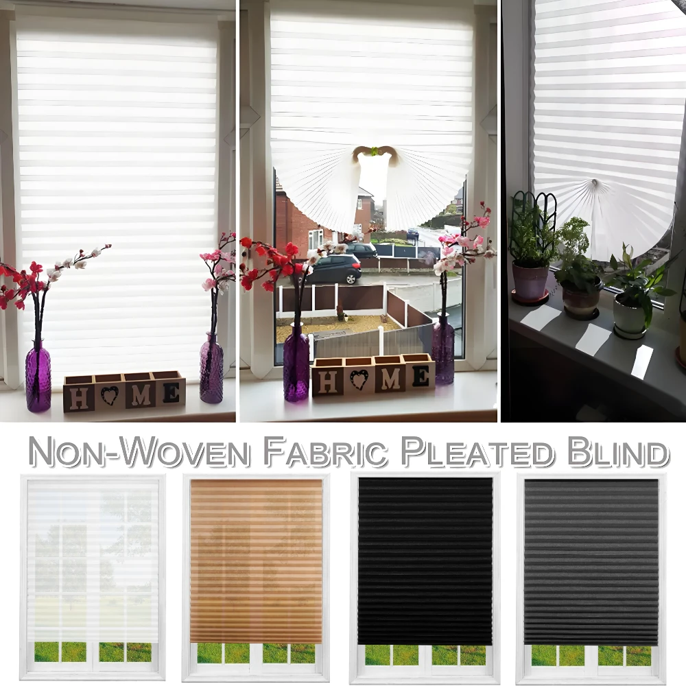 Cortinas opacas autoadhesivas sin taladro - Persianas plisadas para baño - imagen 4