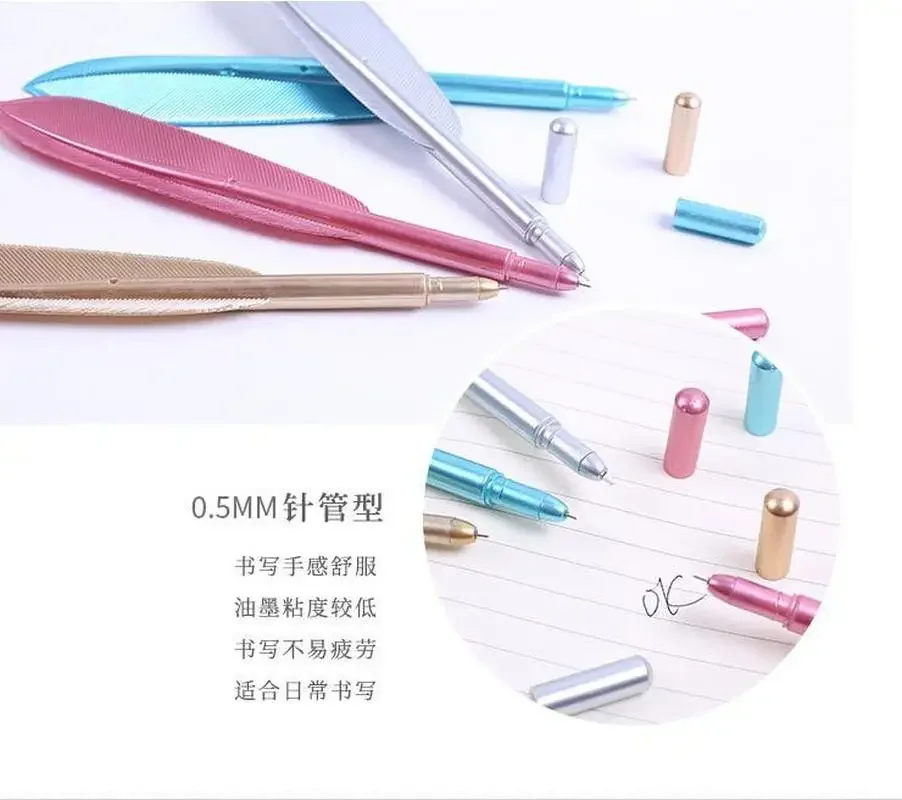 Bolígrafo de gel creativo con forma de pluma para escuela - imagen 5