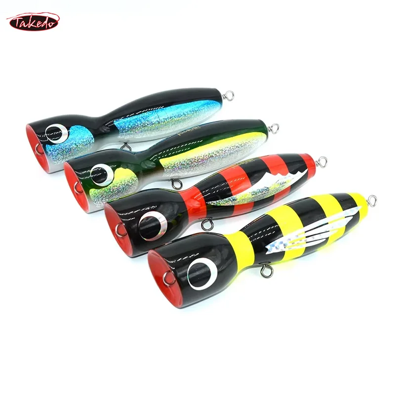 TAKEDO Popper de madera para lubina, pesca de superficie - imagen 3