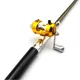 Mini molinete spinning de tambor metálico ambidiestro para pesca