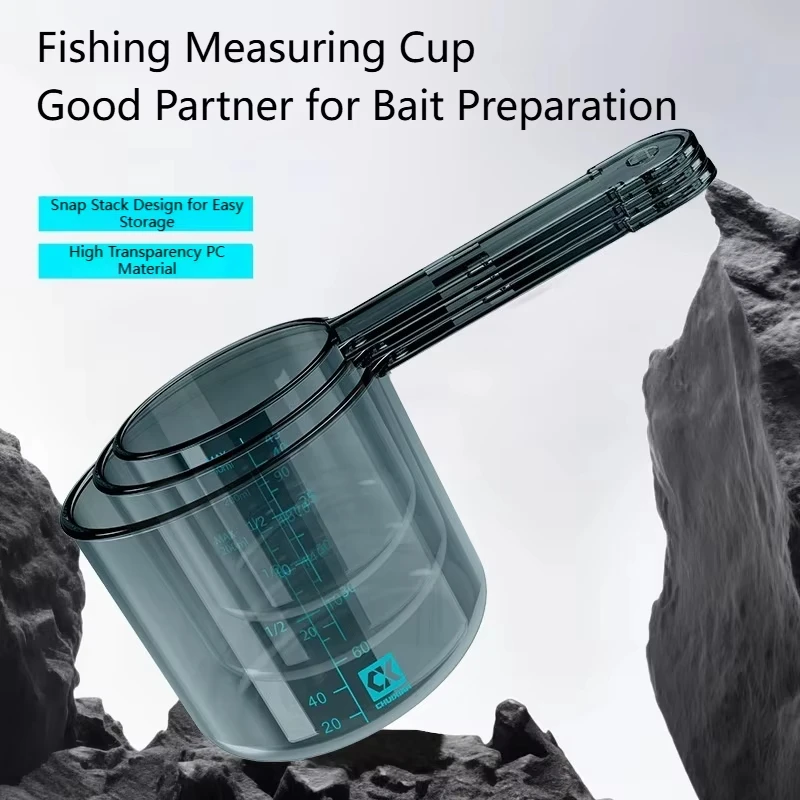 Juego de tazas medidoras con báscula para cebo de pesca y asa - imagen 2