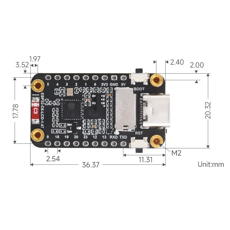 Waveshare ESP32-C6 pantalla táctil Arduino WiFi y Bluetooth - imagen 4