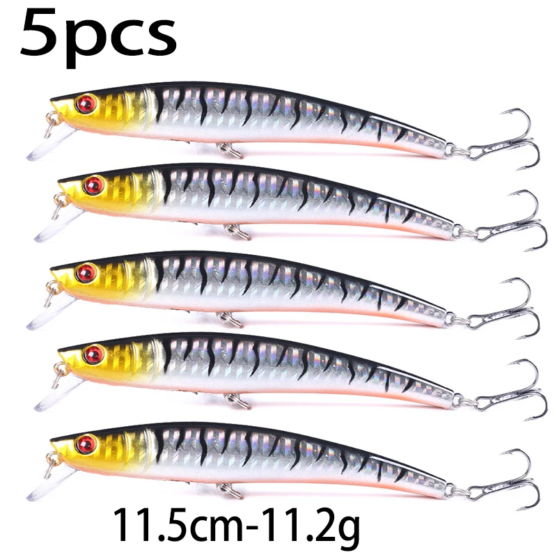 Juego completo de señuelos minnow con diferentes colores