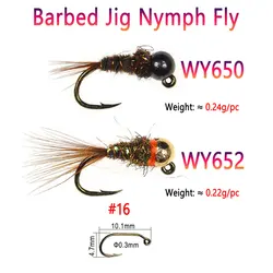 Bimoo Ninfa Jig Head con púas – Hundimiento rápido para trucha