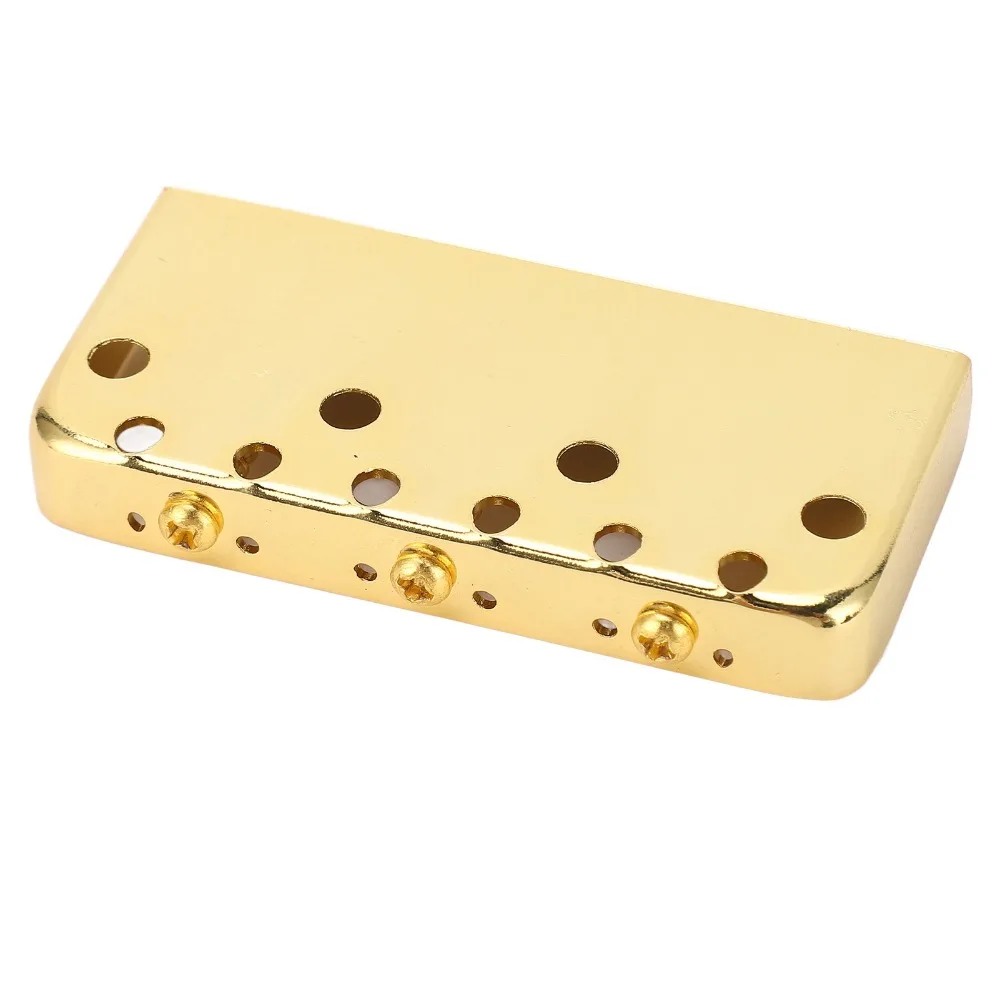 Puente de guitarra metálico fijo dorado vintage, diseño corto