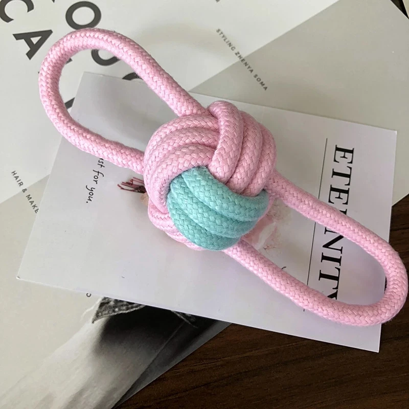 Pelota de cuerda algodón para perros – limpieza dental exterior - imagen 4