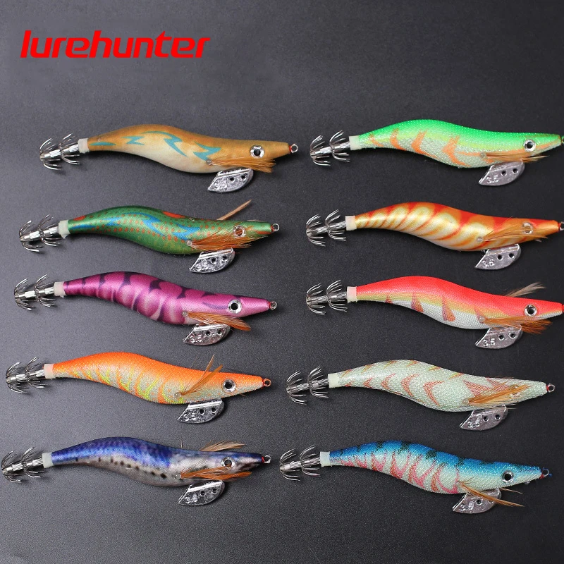 Jig Luminoso 3D para Calamar – Señuelo Shrimp Glow en Madera - imagen 3