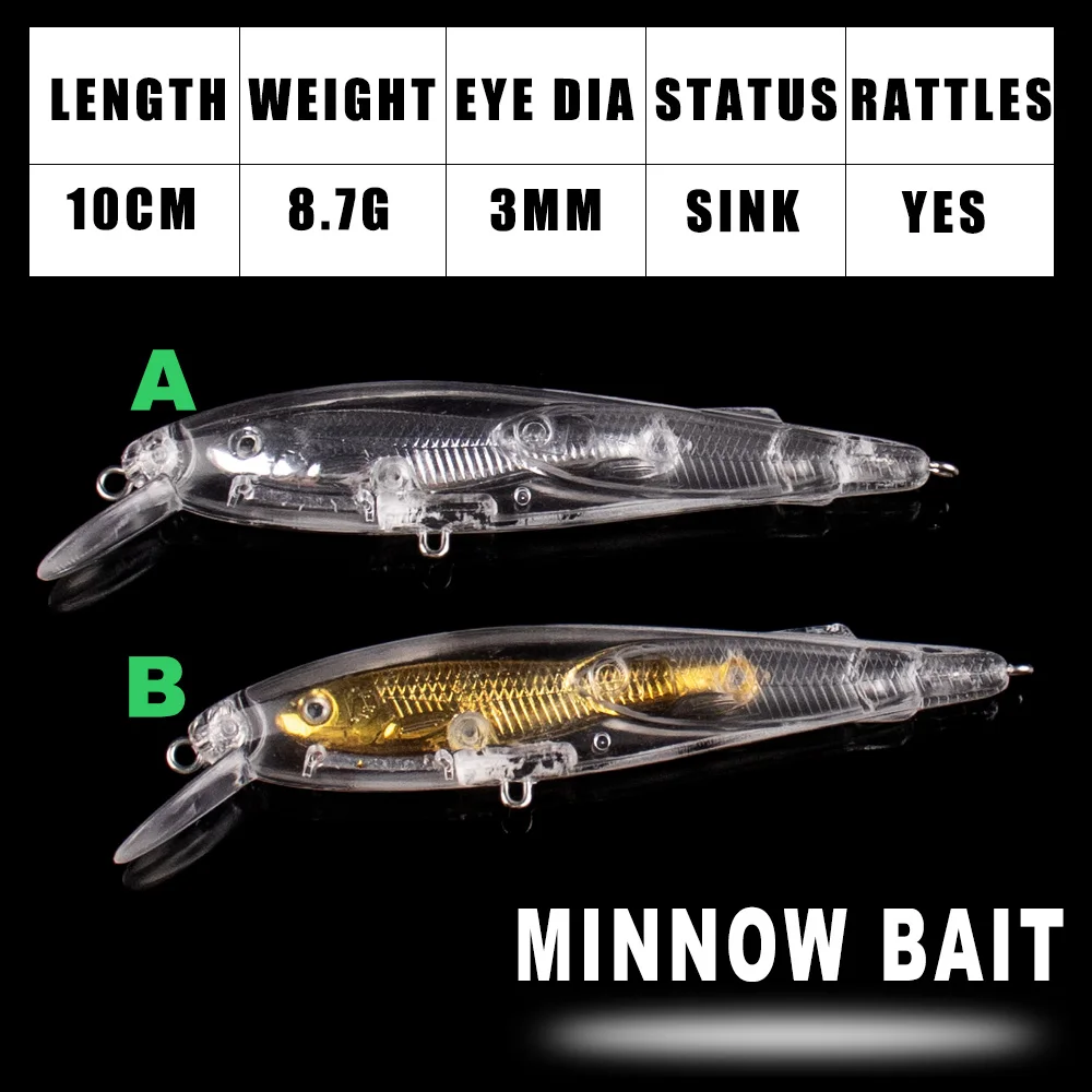 Señuelo minnow hundible con sonajero interno