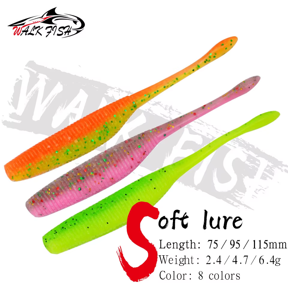 Señuelo de vinilo WALK FISH cola recta con sal