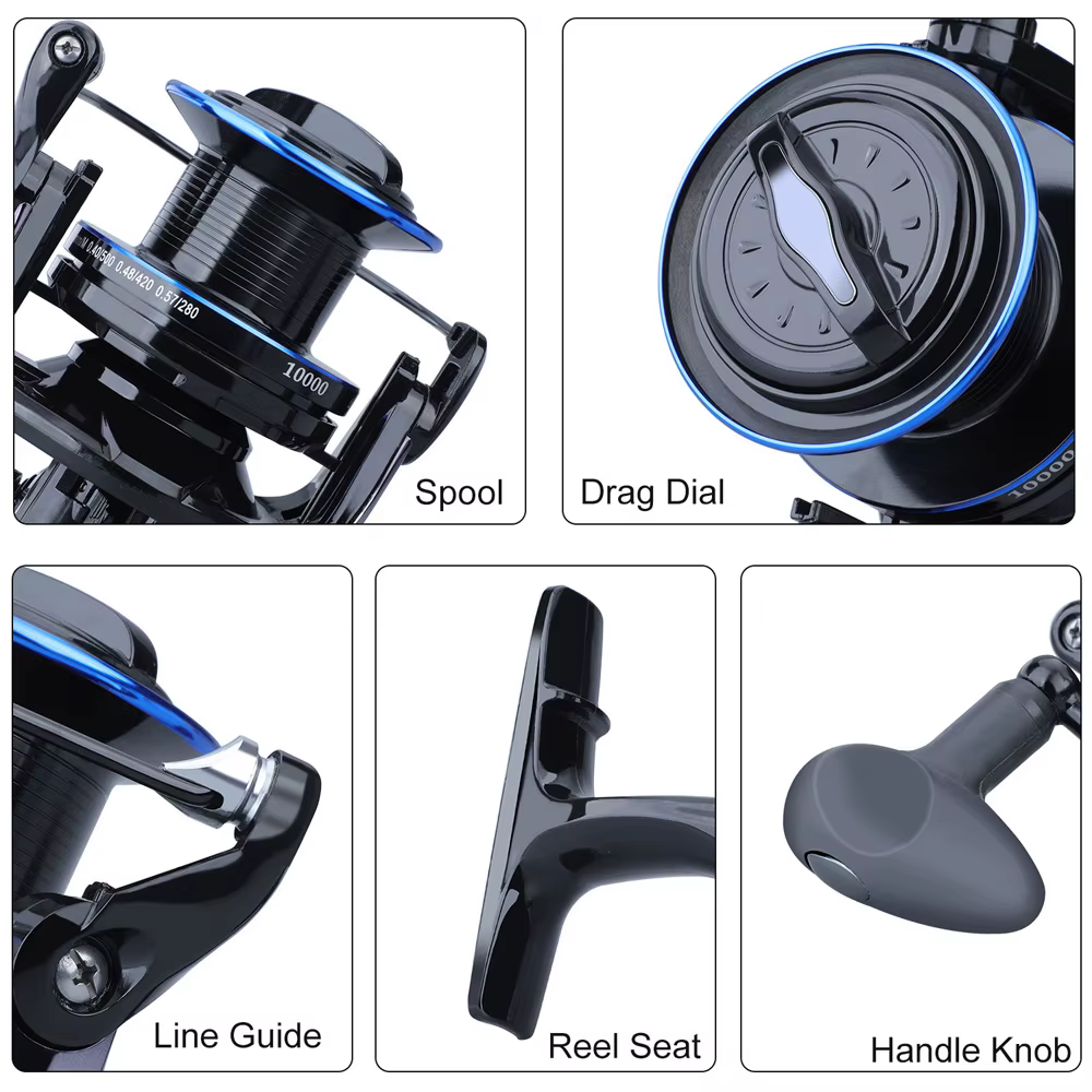 Carrete Spinning Mar Arrastre 25KG 13+1 Rodamientos Tiro Largo - imagen 3
