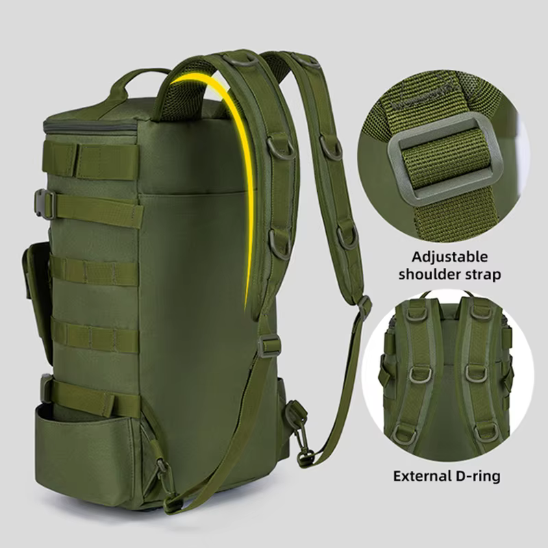 Mochila de pesca multifuncional con soporte para caña y Molle - imagen 5