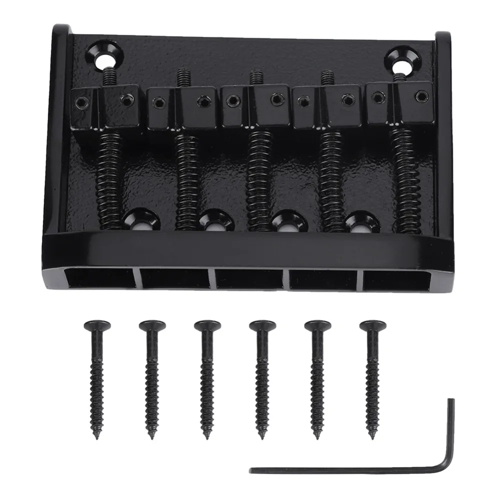 Puente para Bajo eléctrico negro/plateado con placa de sujeción - imagen 4