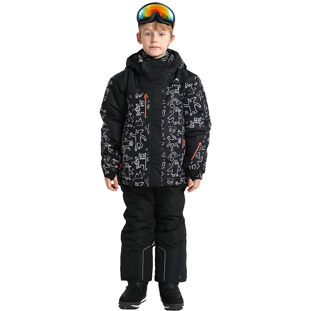Traje de esquí infantil con capucha, resistente al viento y cálido - imagen 5