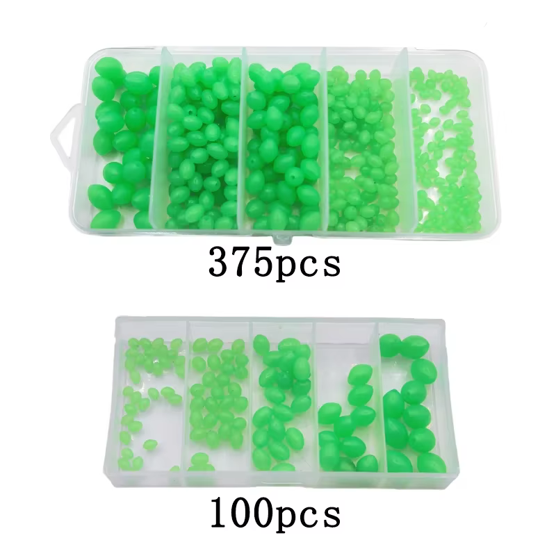 Cuentas de pesca luminosas verdes ovaladas - imagen 5