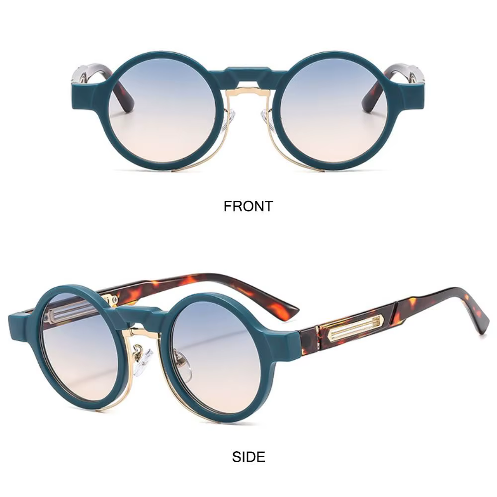 Gafas de sol redondas retro con lentes degradadas UV400