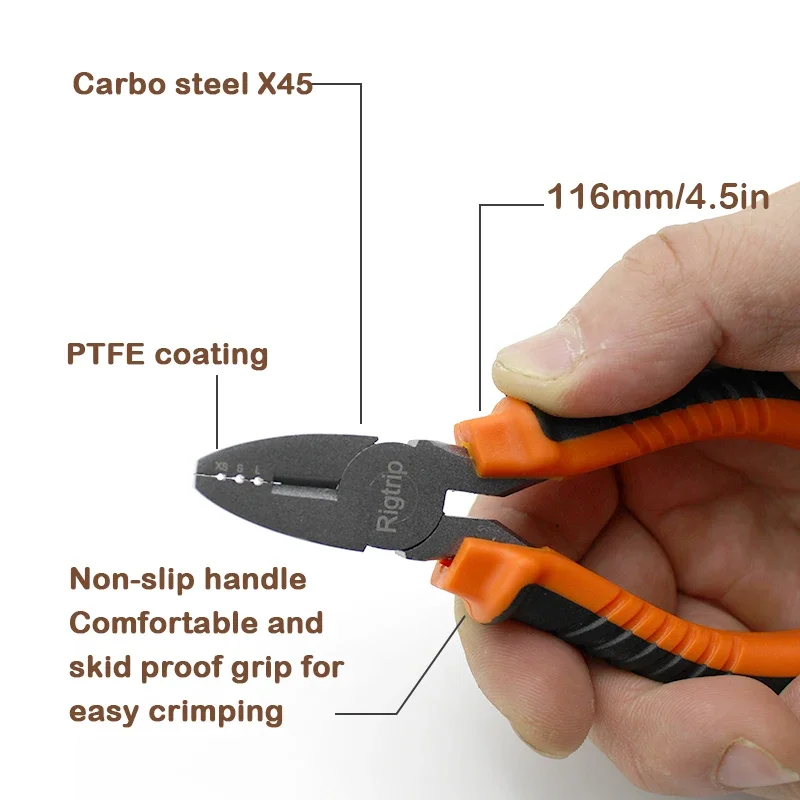 Pinza de crimp en uso