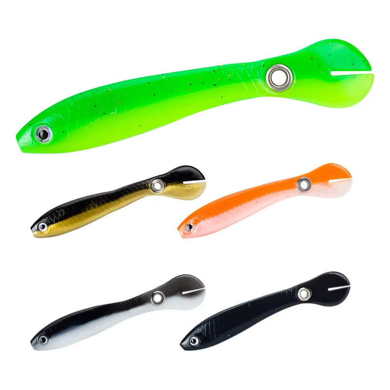 Topline Tackle Señuelos blandos de silicona con cola oscilante Loach