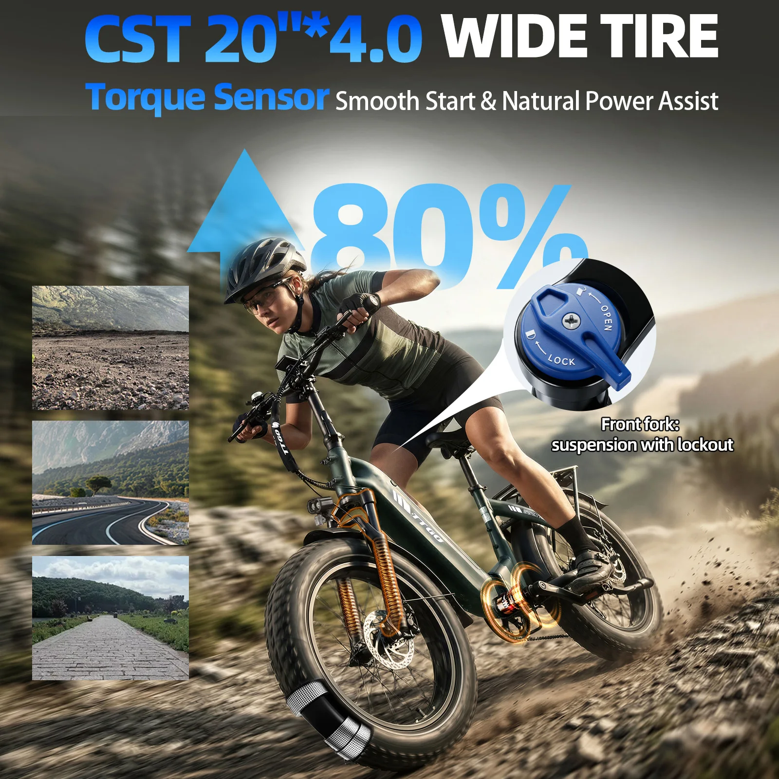 Bicicleta eléctrica plegable TTGO F6 Boost terreno freno hidráulico - imagen 5