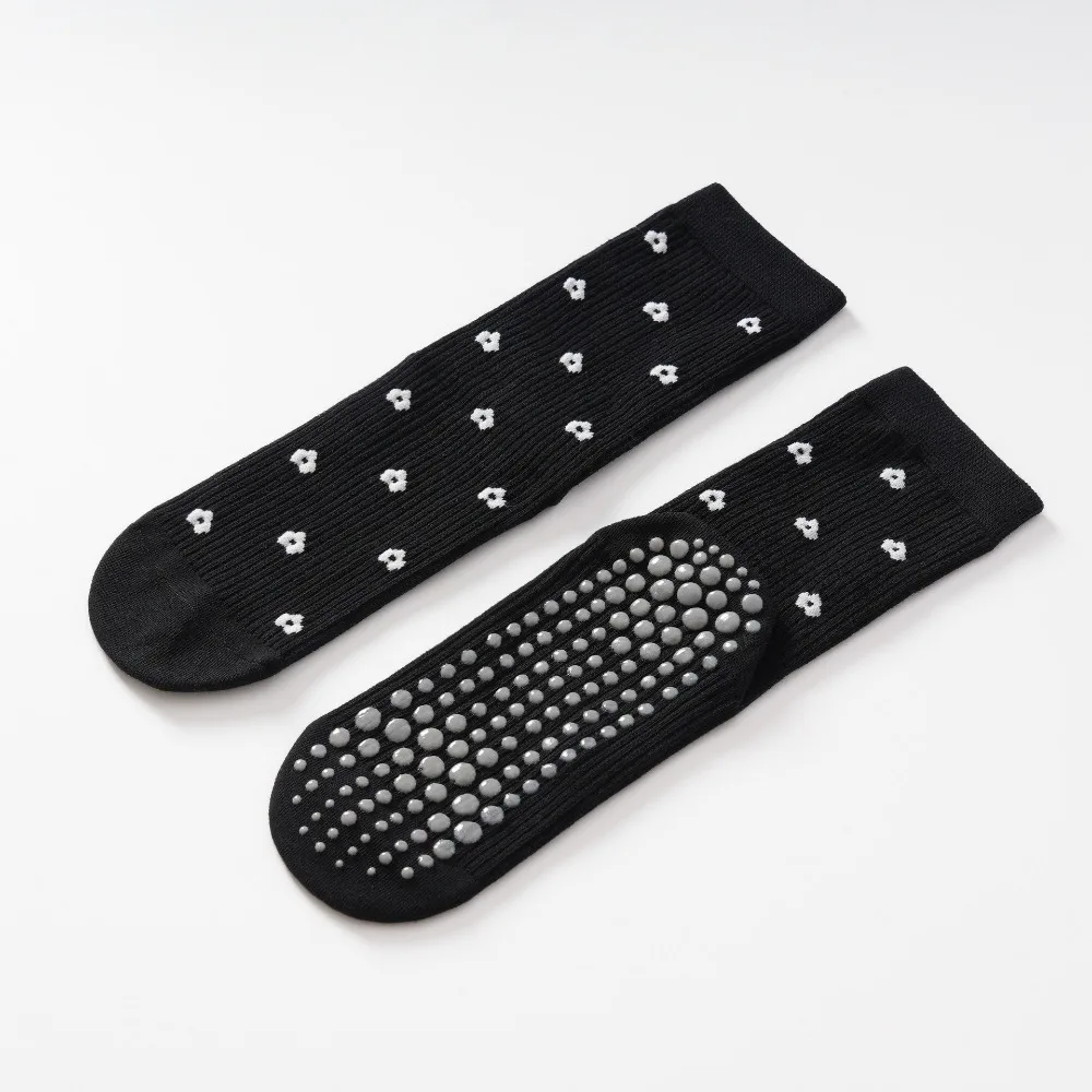 Calcetines antideslizantes de algodón con silicona jacquard yoga