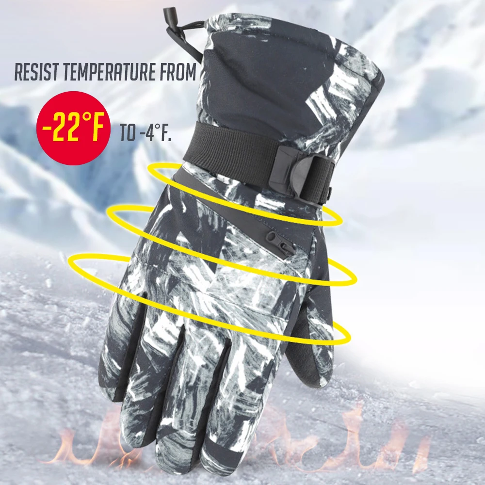Guantes en actividad de snowboard
