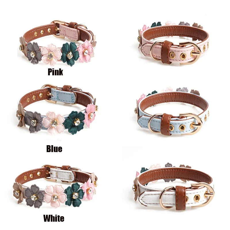 Collar ajustable con flores de diamantes de imitación y cadena
