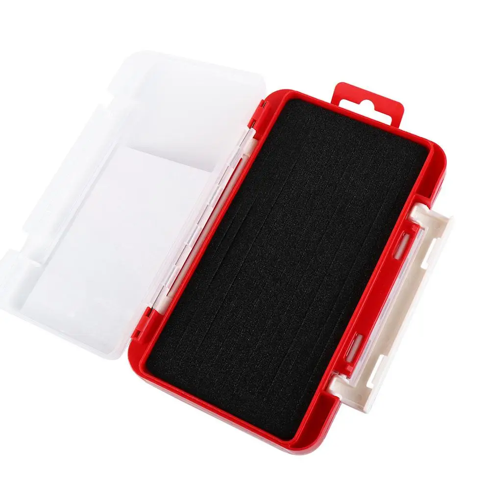Caja organizadora de pesca con dos compartimentos y esponja