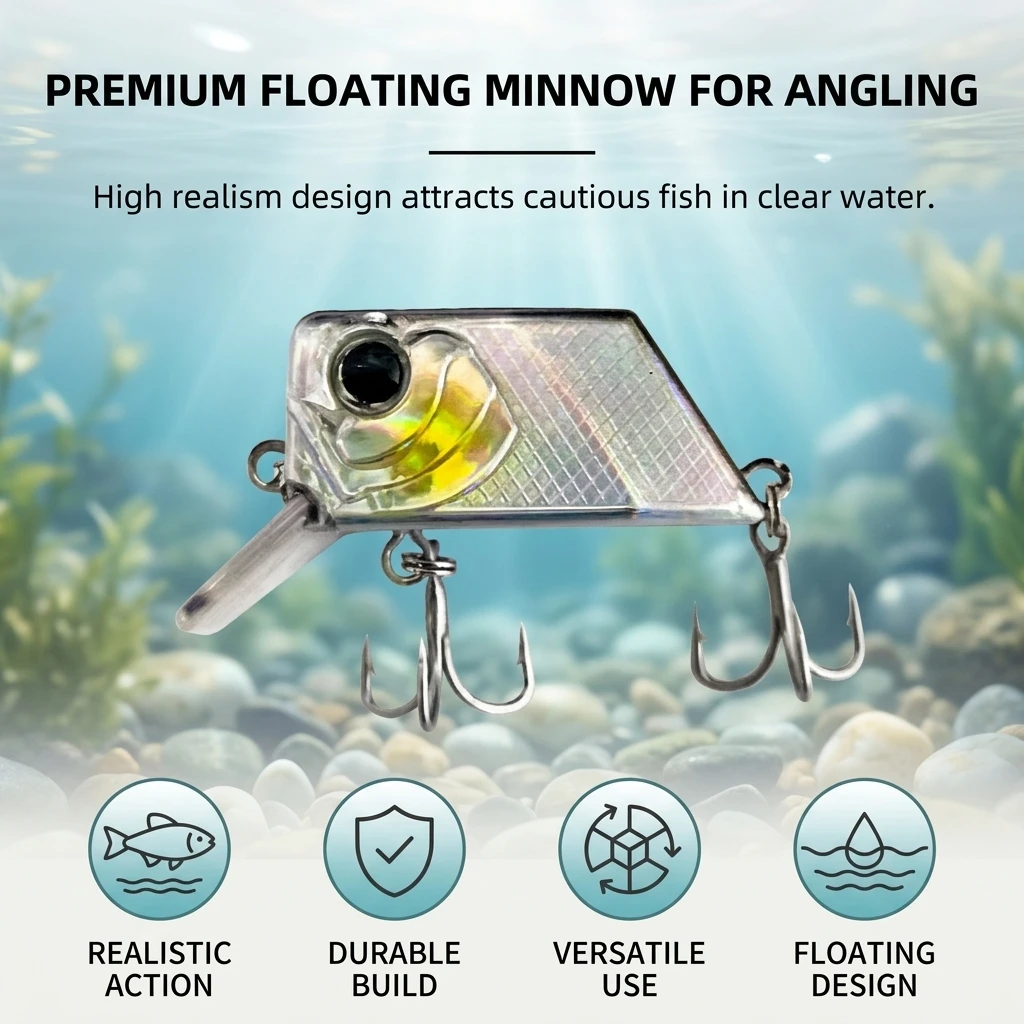 Señuelo flotante realista de plástico para lubina y lucio - imagen 4