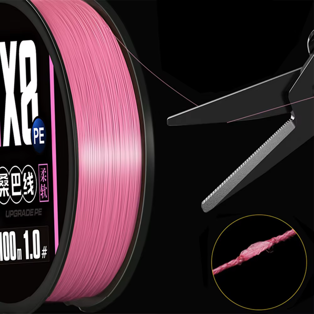 Sedal trenzado Thornsline Ultra suave 8X – Multifilamento PE rosa para carpa - imagen 2
